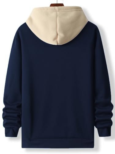 TAGDO® Men's Casual Woolen Hoodie with Unique Letter Patterns | Hoodie for Man | Sweatshirt for Man (Hexa-HDY-2043-Navy-M) - Image 5