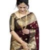 C J Enterprise Women's Pure Soft Kanjivaram Silk Saree For Wedding Banarasi Style Sari Silk Sarees With Blouse Piece (Vruksh-50) (Maroon)
