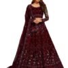 ZAALIMA FASHION Women's Embroidered Semi Stitched Flare Lehenga Choli Set with Zari Work Unstiched blouse piece and Net Dupatta