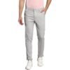 Dennis Lingo Men's Cotton Solid Casual Trousers, Tapered Fit, Mid Rise, Stretchable Ankle Length Chino Trousers Light Grey