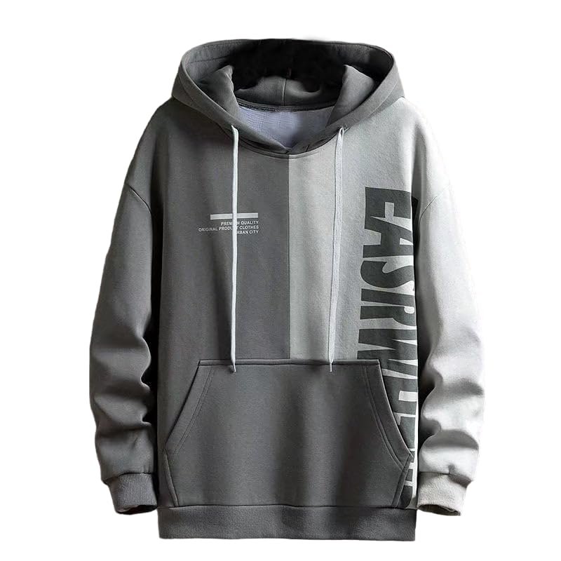 TAGAS Men's Streetwear Graphic Hoodie|Sweatshirt for Men Stylish | Hoodie (Sweatshirt) for Mans| Grey