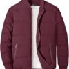 Blaq Ash Stylish Men's Bomber Puffer Jacket - Warm Winter Coat for Trendy Fashion (Extra Large, Maroon 1)