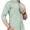 Urban Buccachi Men's Light GreenSolid Cotton Shirt | Full Sleeve with Pocket | Regular Fit | Soft & Breathable Fabric | Daily Office Use | Festive Casual Style |
