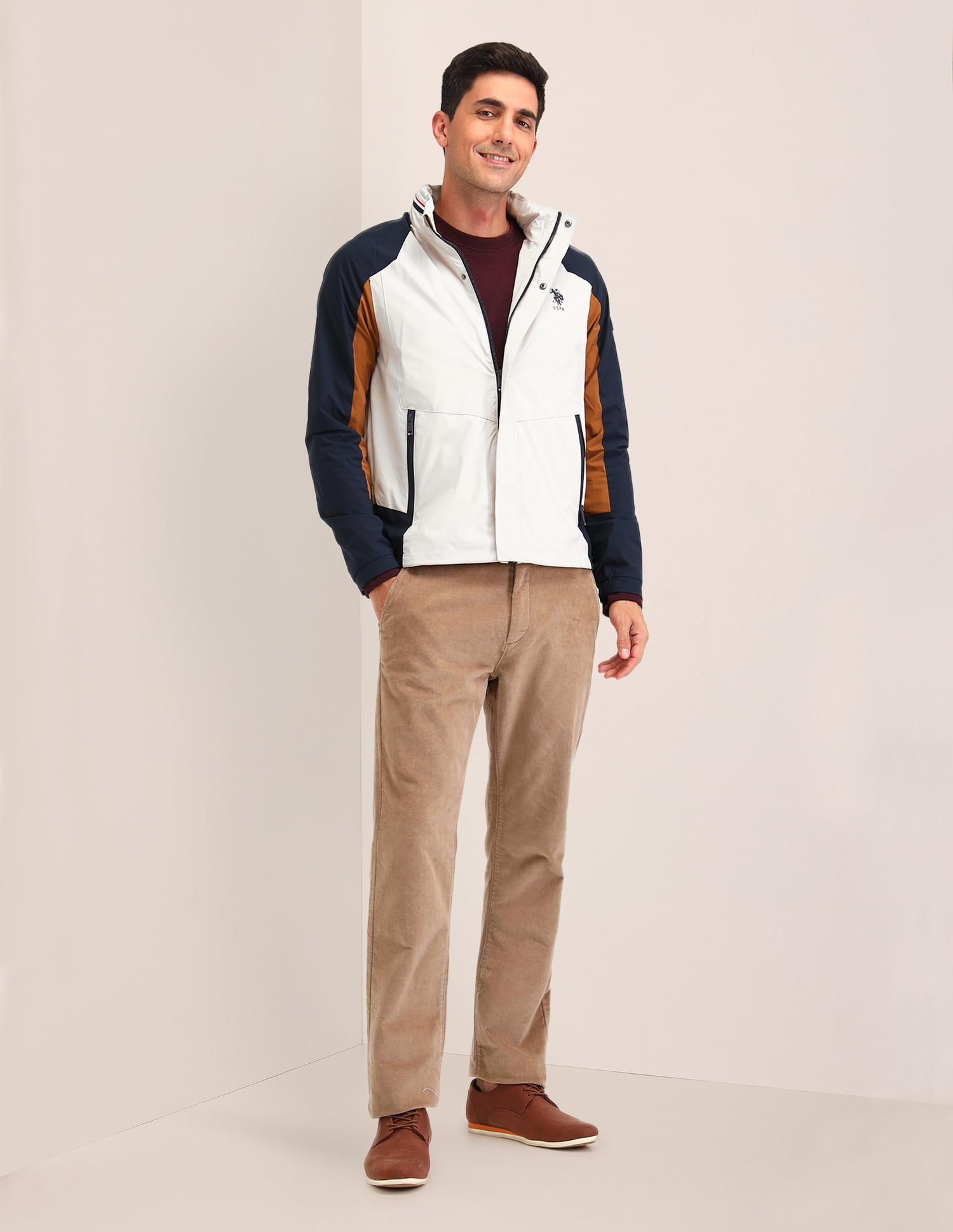 U.S. POLO ASSN. Men's Polyester Standard Length A-Line Coat (USJCK550_Ecru, Small - Image 6