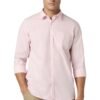 Peter England Men's Solid Slim Fit Full Sleeve Casual Shirt| 100% Cotton Pink