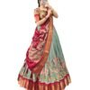 Snazzy Stitch Women Tussar Silk Semi Stitched Wedding Special Foil Work Lehenga Choli For Any Occasion (Pista), Free Size