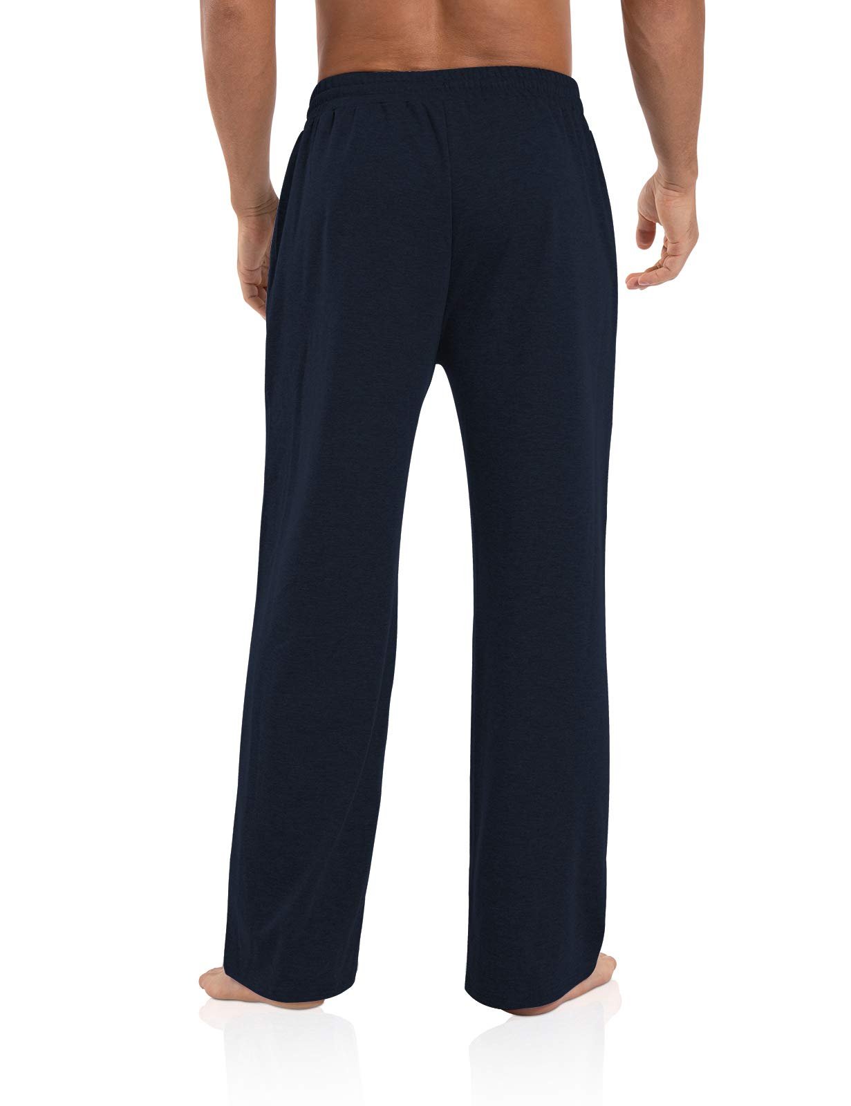 Agnes Urban Men's Joggers Sweatpants Open Bottom Straight Leg Casual Loose Fit Running Athletic Jersey Pants with Pockets, Navy Blue, Large - Image 4