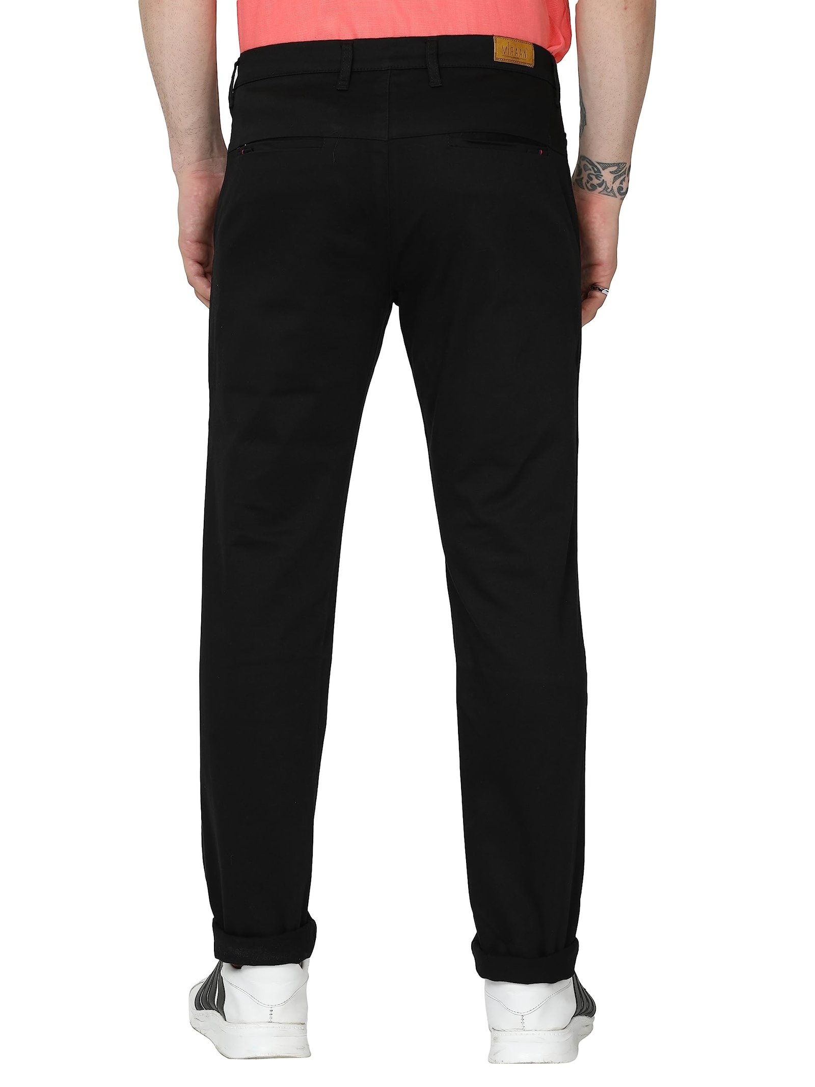 Miraan Men's Soft Cotton Regular-fit Mid-rise Casual Pants (SIGPANTBLACK44_Black_44) - Image 6