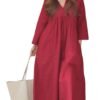 GoSriKi Women's Rayon Viscose Solid A-Line Kurta with Pant (ANVI RED-GS_M_Red_Medium)