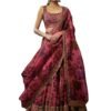 JIHU CULTURE Pink Organza Zari Sequence Embroidery Work Semi-Sttiched Lehenga Choli Set For Women