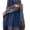 KLOSIA Women Printed Anarkali Kurta and Pant Set with Dupatta Teal Blue