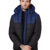Amazon Brand - Symbol Men's Color Block Full Sleeves Regular Fit Bomber Polyester Jacket (AW21-SY-QWH-153_DNM Blue + Black_XL)