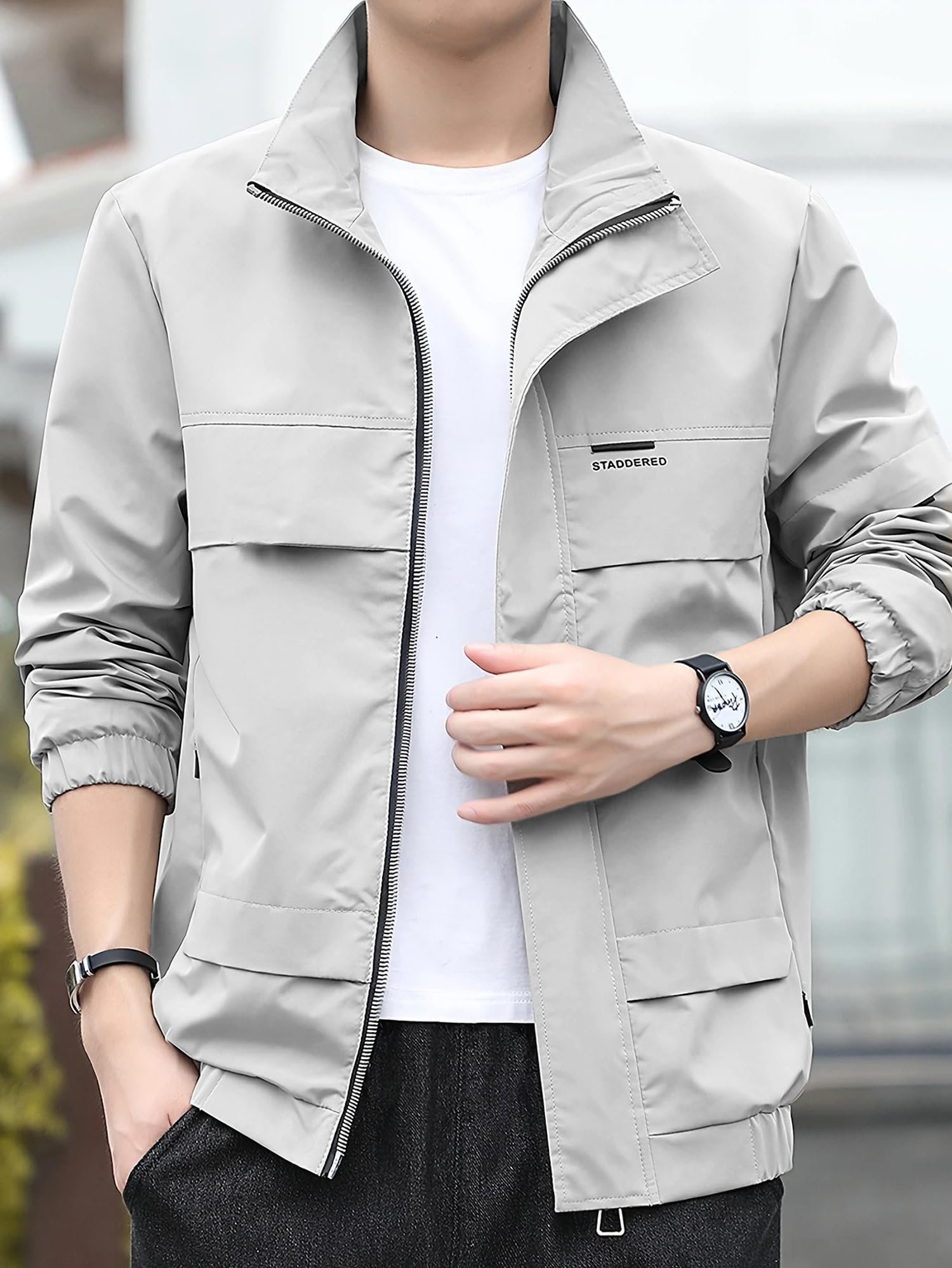 Lymio Jackets || Jacket for men || Lightweight Outwear Jacket (J-11-Grey-L) - Image 7