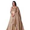 LooknBook Art Designer Gold Lehenga in Crushed Fabric with Thread & Sequin Embellishments