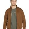 Qube By Fort Collins Fleece Full Zip Sweatshirt for Men Brown