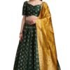 PURVAJA Women's Jacquard Semi-Stitched Lehenga choli (Trisha-D-Green_Green_Free Size)
