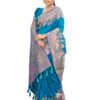 MANOHARI Womens Most Trendy Banarasi Woven Blue Saree With Heavy Jacquard Work Saree With Blouse Piece