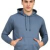 Alan Jones Clothing Men’s Solid Hooded Sweatshirt | Drawstring Hood, Kangaroo Pocket, Ribbed Hem | Regular Fit | Sizes S–5XL | Multiple Colors (Persian Blue_XL)