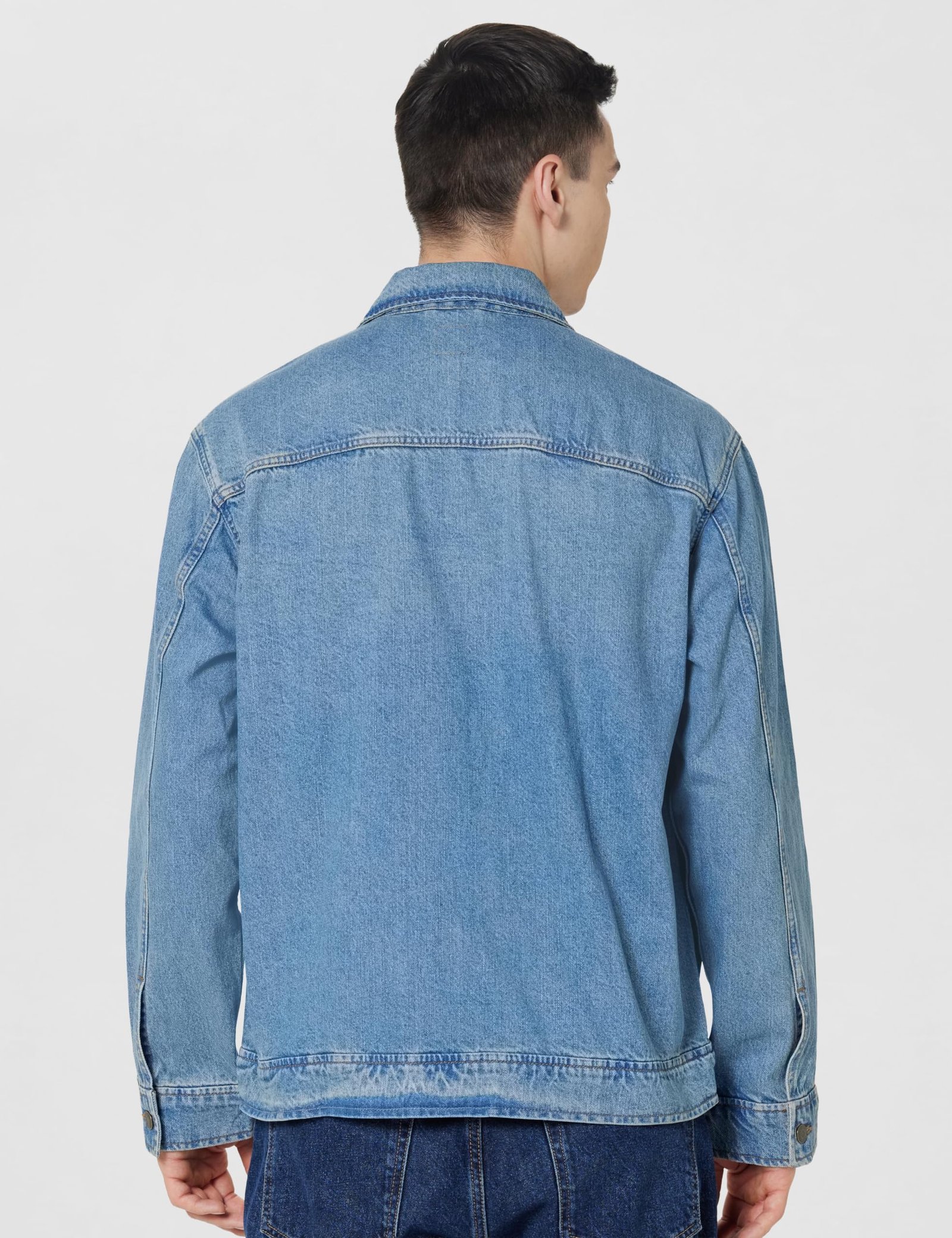 GAP Men washed full sleeve relaxed fit jacket,Medium Blue,M - Image 5