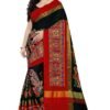 arriva fab Cotton With Blouse Piece Saree (Riva729_732_$P_ Black_ Free Size, Womens)