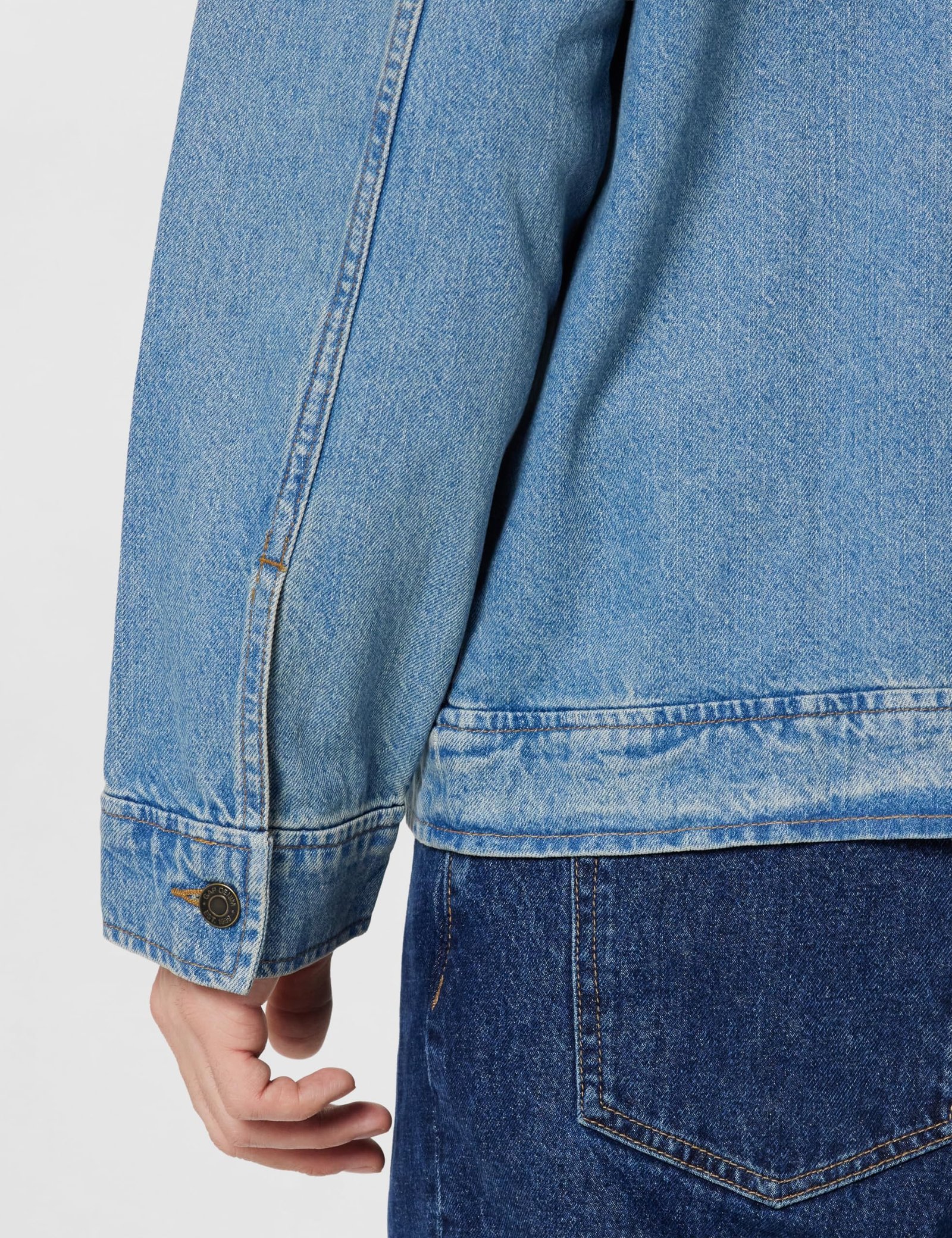 GAP Men washed full sleeve relaxed fit jacket,Medium Blue,M - Image 2